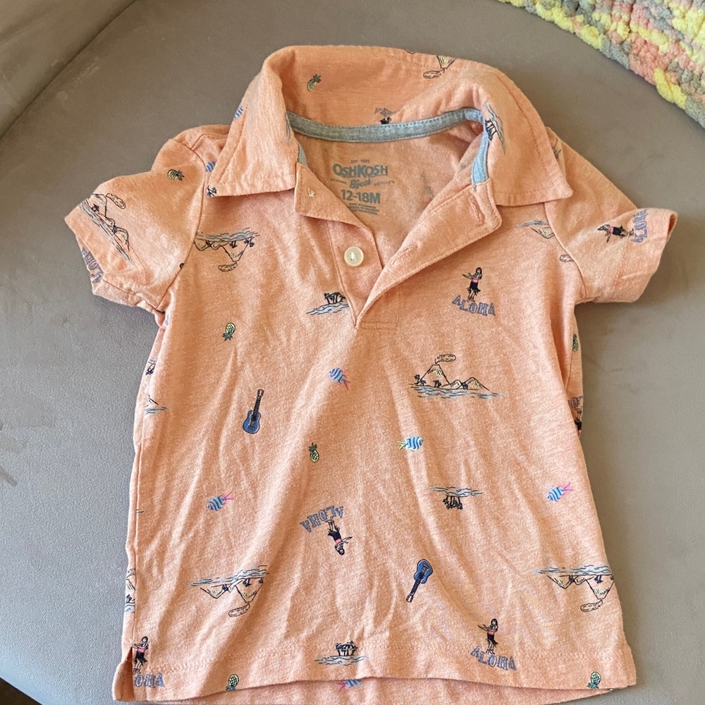 OshKosh B'gosh Polo with Fun Tropical Print 12-18 mos